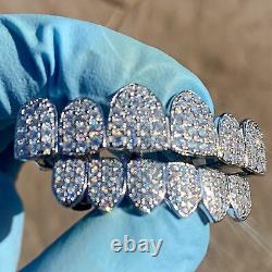 Real 925 Sterling Silver Moissanite Micro Pave Pre-Made Grillz Pass Diamond Test