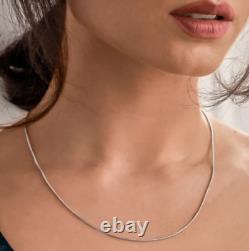 Real 925 Sterling Silver Round Snake Chain Necklace Made in Italy All Sizes