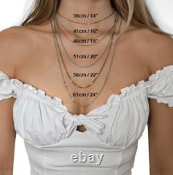 Real 925 Sterling Silver Round Snake Chain Necklace Made in Italy All Sizes