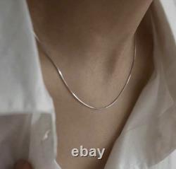 Real 925 Sterling Silver Round Snake Chain Necklace Made in Italy All Sizes