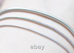 Real 925 Sterling Silver Round Snake Chain Necklace Made in Italy All Sizes
