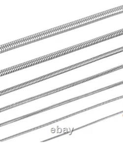 Real 925 Sterling Silver Round Snake Chain Necklace Made in Italy All Sizes