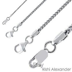 Real 925 Sterling Silver Square Franco Mens Boys Chain Necklace Made in Italy