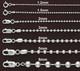 Real Solid 925 Sterling Silver Bead Ball Chain Necklace Made in Italy