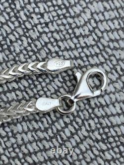 Real Solid 925 Sterling Silver Franco Bracelet 2.5-5mm ITALY MADE Men's Pulsera