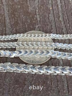 Real Solid 925 Sterling Silver Franco Bracelet 2.5-5mm ITALY MADE Men's Pulsera