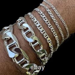 Real Solid 925 Sterling Silver Mariner Link Bracelet ITALY 2.5-16mm ITALY MADE