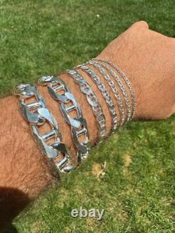 Real Solid 925 Sterling Silver Mariner Link Bracelet ITALY 2.5-16mm ITALY MADE