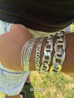 Real Solid 925 Sterling Silver Mariner Link Bracelet ITALY 2.5-16mm ITALY MADE