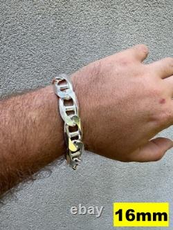 Real Solid 925 Sterling Silver Mariner Link Bracelet ITALY 2.5-16mm ITALY MADE