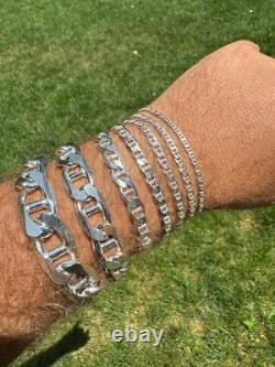 Real Solid 925 Sterling Silver Mariner Link Bracelet ITALY 2.5-16mm ITALY MADE