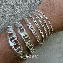 Real Solid 925 Sterling Silver Mariner Link Bracelet ITALY 2.5-16mm ITALY MADE