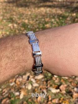 Real Solid 925 Sterling Silver Mens Iced Presidential Bracelet CZ Hip Hop