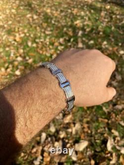 Real Solid 925 Sterling Silver Mens Iced Presidential Bracelet CZ Hip Hop
