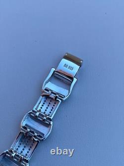 Real Solid 925 Sterling Silver Mens Iced Presidential Bracelet CZ Hip Hop