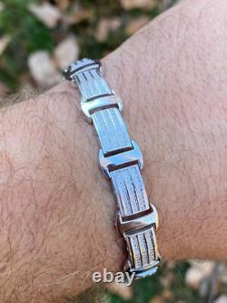 Real Solid 925 Sterling Silver Mens Iced Presidential Bracelet CZ Hip Hop