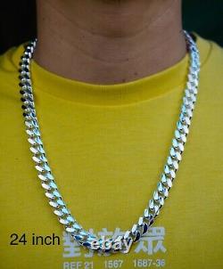 Real Solid 925 Sterling Silver Miami Cuban Link Chain 10mm Made in Italy