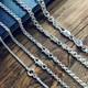 Real Solid Sterling Silver Double Rolo Chain Necklace Made in Italy