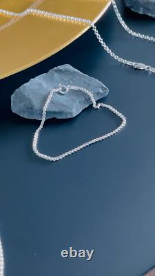Real Solid Sterling Silver Double Rolo Chain Necklace Made in Italy
