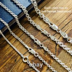 Real Solid Sterling Silver Double Rolo Chain Necklace Made in Italy Real Solid Sterling Silver Double Rolo Chain Necklace Made in Italy