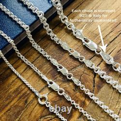 Real Solid Sterling Silver Double Rolo Chain Necklace Made in Italy