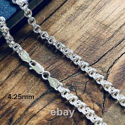 Real Solid Sterling Silver Double Rolo Chain Necklace Made in Italy