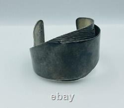 Rebajes Vintage Sterling Silver Modernist Hand Made Cuff Bracelet