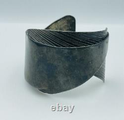 Rebajes Vintage Sterling Silver Modernist Hand Made Cuff Bracelet