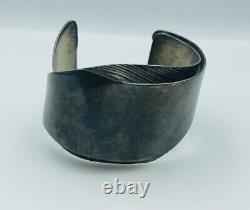 Rebajes Vintage Sterling Silver Modernist Hand Made Cuff Bracelet