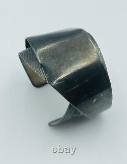 Rebajes Vintage Sterling Silver Modernist Hand Made Cuff Bracelet