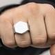 Refined Hexagon Signet ring, strength & chic made of solid 925 sterling silver