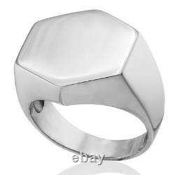 Refined Hexagon Signet ring, strength & chic made of solid 925 sterling silver