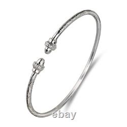 Ridged Belt. 925 Sterling Silver West Indian Bangles (Pair) (MADE IN USA)