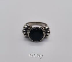 Ring Sterling silver 925 Onyx stone Grams 8.5 Size 8 Made in Italy