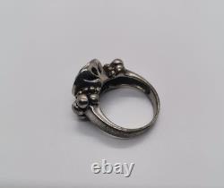 Ring Sterling silver 925 Onyx stone Grams 8.5 Size 8 Made in Italy