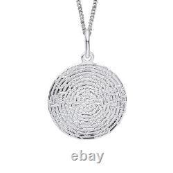 Ripple Disc Pendant Sterling Silver 925 Hallmark All Chain Lengths British Made