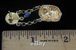 Roman Etruscan Greek Earrings 22Kt Gold over Sterling Silver Made In Italy