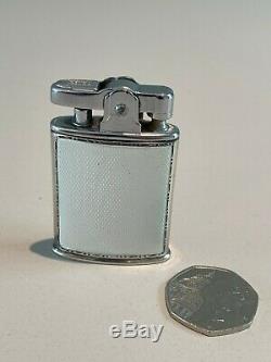 Ronson 925 Sterling Silver Guilloché Enamel Lighter. Pat 621570 Made In England