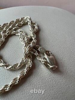 Rope Chain Necklace 925 Sterling Silver Short, Thick, Well Made Italy