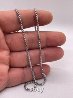 Round box chain 22 long 925 sterling silver made in Italy