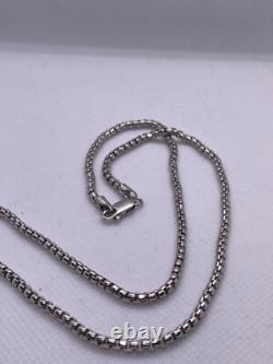 Round box chain 22 long 925 sterling silver made in Italy