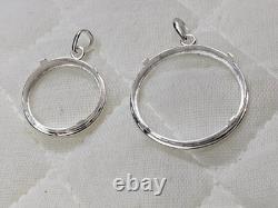 Round pendant made of 925 sterling silver with prong setting