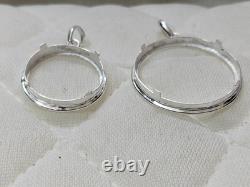 Round pendant made of 925 sterling silver with prong setting