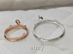 Round pendant made of 925 sterling silver with prong setting