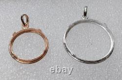 Round pendant made of 925 sterling silver with prong setting