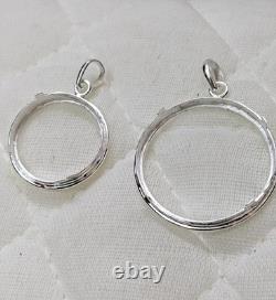 Round pendant made of 925 sterling silver with prong setting