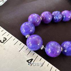 Royal Purple Stone Graduated Bead Navajo Sterling Silver Necklace 21 18076