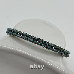 S. Haloo Zuni Sterling Silver 60 Snake Eyes Turquoise Hand Made Cuff Bracelet