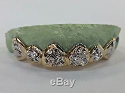 S. Silver 10K or 14K Solid Gold Custom Made 2 Tone Diamond Cut Grill Grillz
