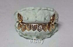 S. Silver 10K or 14K Solid Gold Custom Made Diamond Cut Grill Grillz